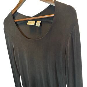 Chico’s Travelers Women’s 0 Slinky Stretch Blouse Black Wrinkle-Resistant Travel